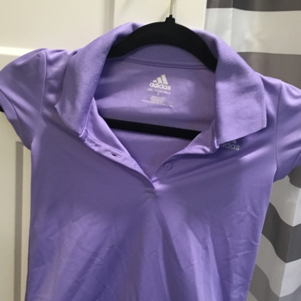 Adidas Kids Lavender Polo with Ruffle Hem - Picture 4 of 4